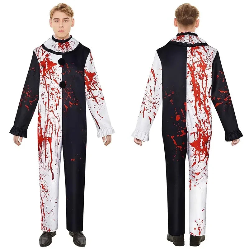 Art The Clown Cosplay Costume Terrifierr 3 Bloody Outfits Killer Clowns Jumpsuits for Halloween Carnival Party Horror Costumes