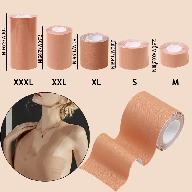 1 Roll Adhesive Breast Lift Tape Compatible for B.E Cup Bras No Undergarment Modification Instant Bust Lift Tape for Clothing