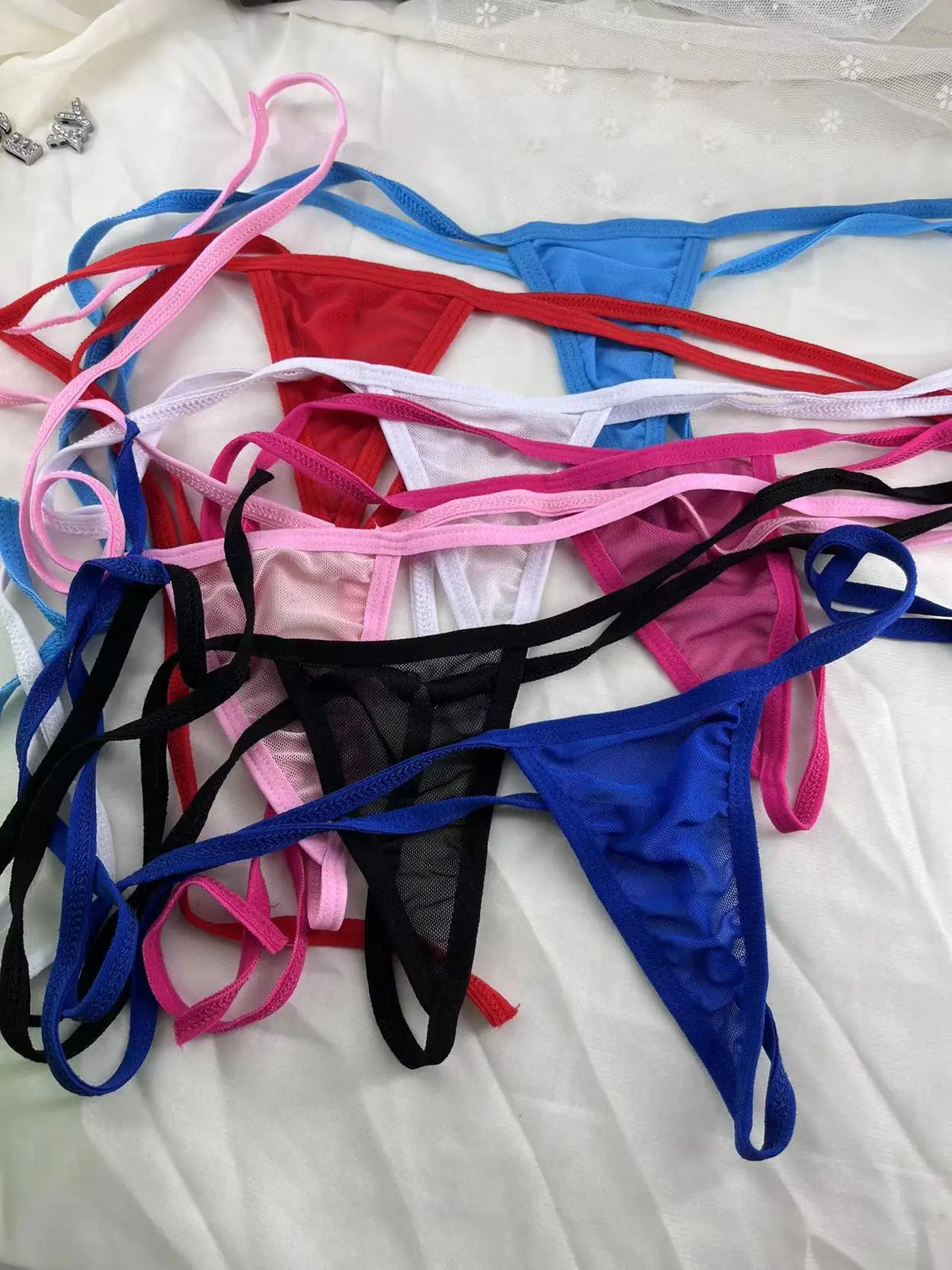Custom Name Thongs String Panties Women Personality Underwear Bikini Lace Tanga Thong Low Waist Girl Body Jewelry Birthday Gift