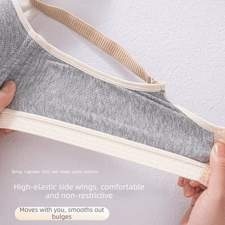 Pure Cotton Double Button Breastfeeding Bra Comfortable Breathable With Thin Gathered Maternity Bra Anti Sagging No Underwire