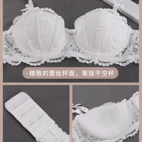 Women Bras Sexy Lace Half Cup Push Up French Style Lingerie Soft Deep V Top Breathable Back Closure Thin Bralette Ropa Mujer