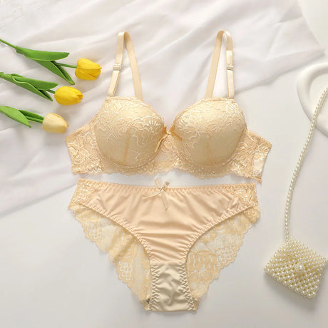 2-piece Sexy Multi-color Lingerie Set For Women's Gathering Push Up Underwear For Women's Flower Underwear Set A2155