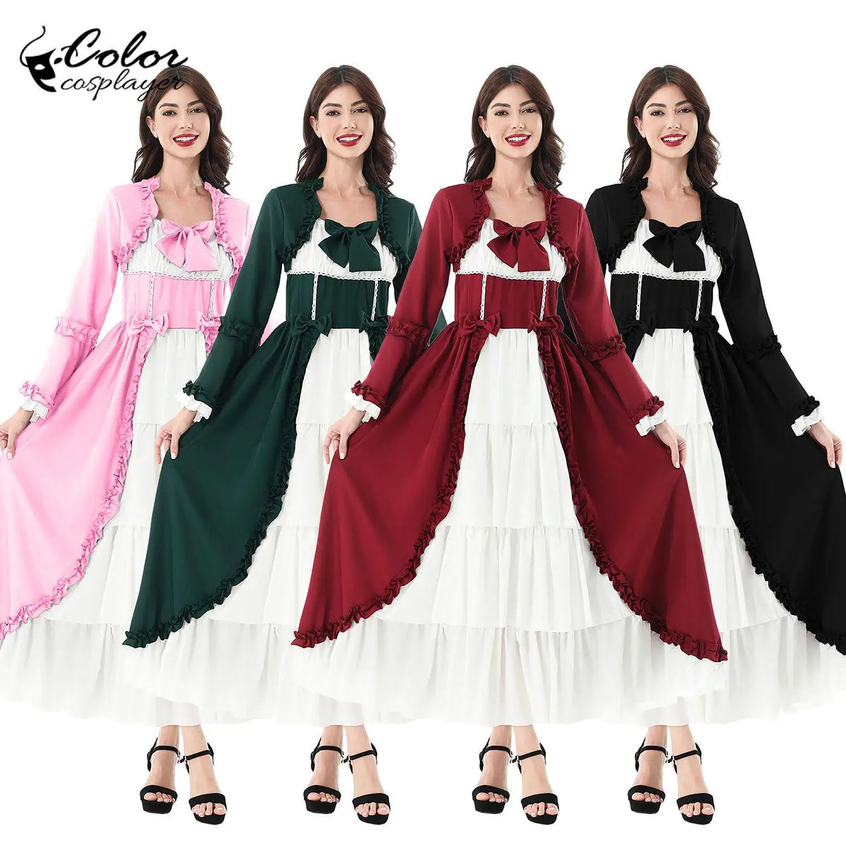 Thicken Christmas Dress Xmas Cloak Princess Cosplay Costume Red Winter Dress Women Long Sleeved Gown Furry Anime Role Outfit