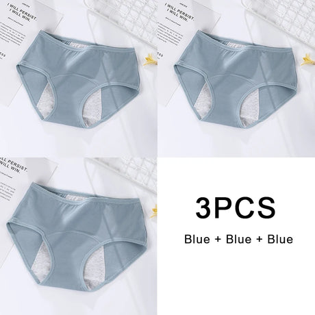 3PCS/set Women's menstrual briefs large flow postpartum water absorption leakproof briefs women's pure cotton menstrual briefs