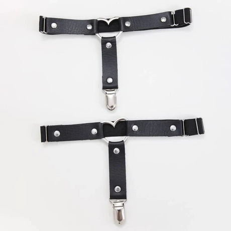 1pc/2pc Punk Metal Tassel Pendant Pink PU Leather Choker Collar Sexy Spiked Neck Strap Clavicle Men Necklaces for Women Gothic