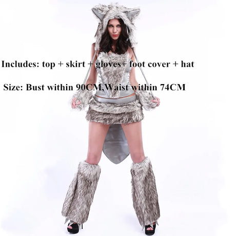 Adult Sexy Furry Animal Costume For Women Animal Costumes Halloween Carnival Rabbit Wolf Fox Cat Cosplay Furry Costumes Outfits