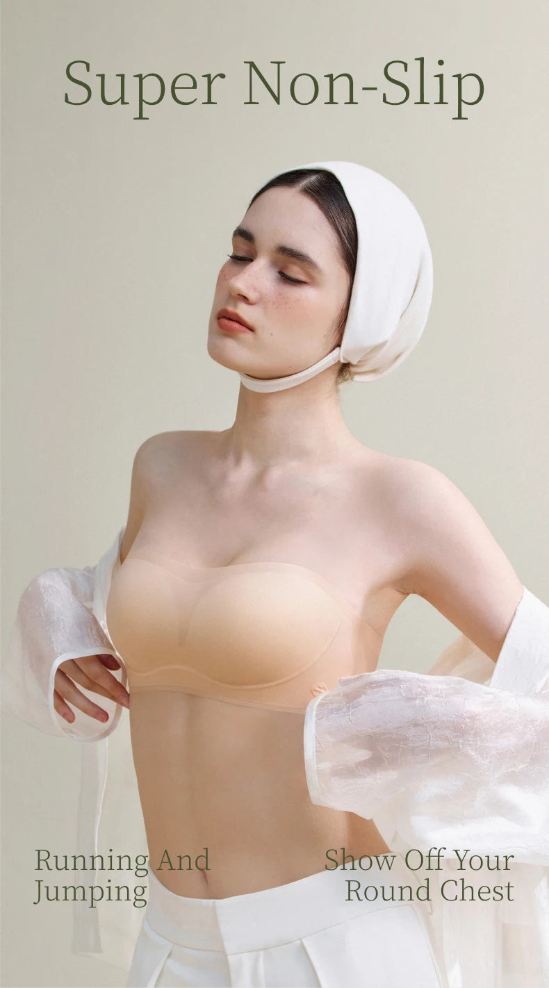 SUJIIN Invisible Strapless Bra for Women Wireless Seamless Push Up Bralette Lady Summer Convertible Multiway Lift Bras Female