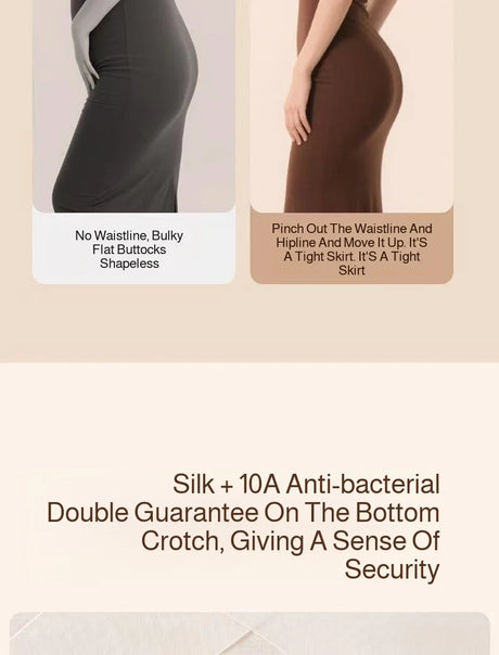 Seamless Shaping High Waist Panties Butt Lifting Tummy Control No Wedgie Yoga Women 10A Antibacterial Breathable Briefs