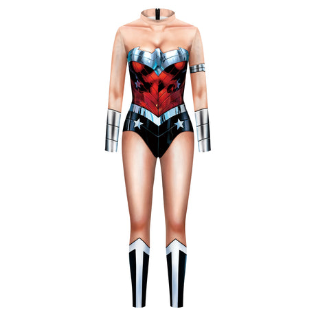 Zawaland Justice Wonder Costume Woman Cosplay Movie Bodysuit Party Sexy Jumpsuit Superwoman Stage Performance Zentai Outfits