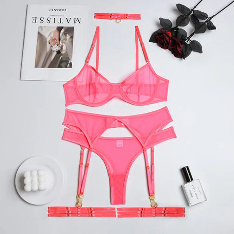 Sexy Lace Lingerie Set Women's Underwear Transparent Bra Party Sets Lace Black Lingerie Bra Set Underwear Set