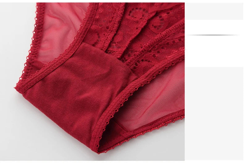 French Red 1/2 Cup Sexy Bra Set Lace Flowers Embroidery Women Underwear Push Up Brassiere and Panties Garter 3 Pieces Sets