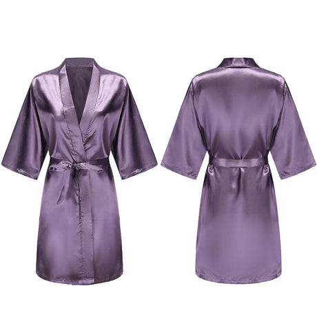 Women's Pure Short Silky Robes Bridesmaid Bride Party Satin Robes Sleepwear