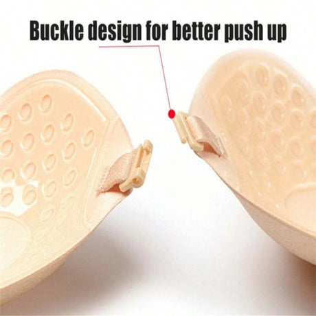 FINETOO 1-15PCS Women Invisible Nubra Breast Patch Tow-Color Hypoallergenic Mango Cup bra Silicone Non-Falling Off Thin