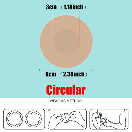 50Pcs Cloth Nipple Cover Teat Hide Women Nipple Pasties Piece Breast Petals Invisible Bra Padding Chest Sticker Patch Covers