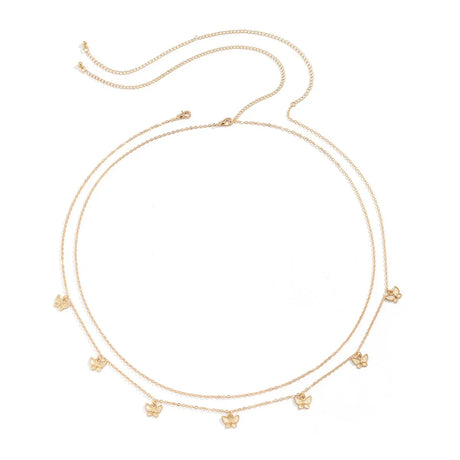 Classic Retro Cute Butterfly Waist Belly Chain for Women Summer Beach Sexy Simple Body Chain Vacation Jewelry Accessories Gift