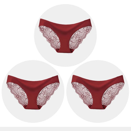 Women's Seamless Underwear Leopard Intimate Women Sexy Lace Black Floral Panties Seamless Panty 3pcs/set