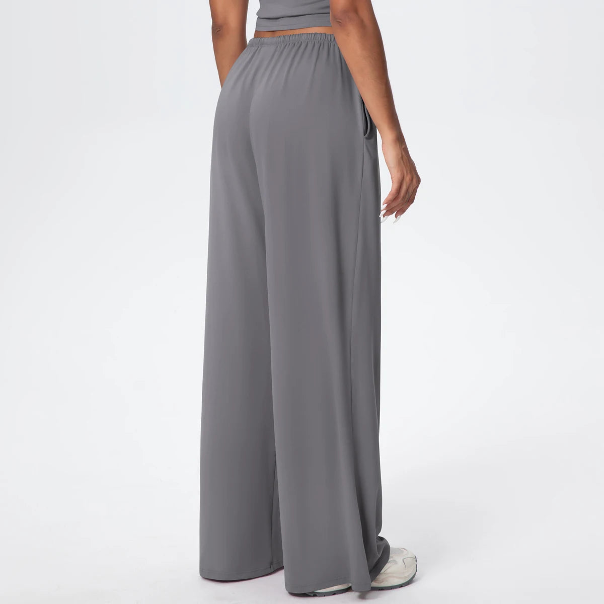 Women Quick Drying Wide Leg Yoga Pants Loose Yoga Pants High Waist With Pockets Fitness Sport Gym Workout Drawstring Full Length
