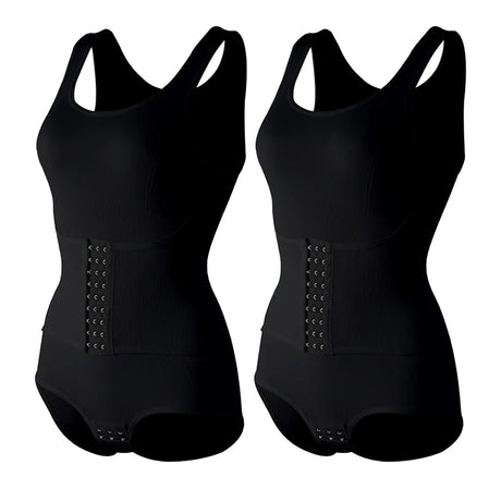 Women Bodysuit Shapewear with Zipper Belt Tummy Control Fajas Body Shaper Snap Crotch Waist Trainer Slimming Cincher Corset Tops