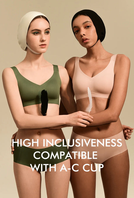 SUJIIN Wireless Seamless Bras for Women Minimizer Invisible Padded Push Up Bras Comfort Soft Support Anti-sagging Bralette Bh