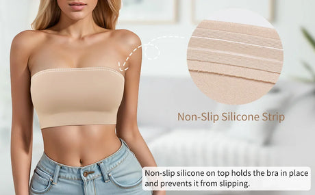 Sexy Seamless Strapless Tube Top Bra Women's Half Cup Ultra Thin Silicone Non-slip Underwear Off-the-shoulder Dress Lingerie