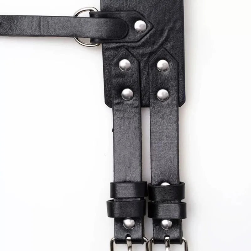 Women Fashion Harness Pu Leather Studded Decor Harness Adjustable Harness Belt Gothic Harness Bondage Lingerie Chest Harness