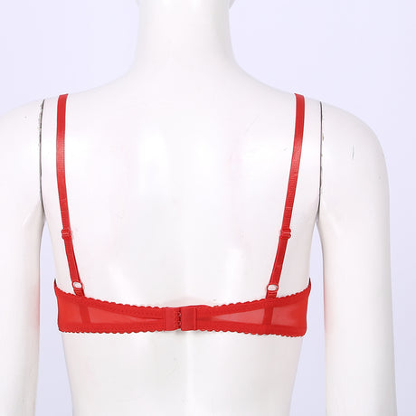 Women's Sexy Open Cup Bra Tops Sheer Floral Lace Underwire Push Up Bralette Cupless Lingerie Exposed Breast Underwear Nightwear