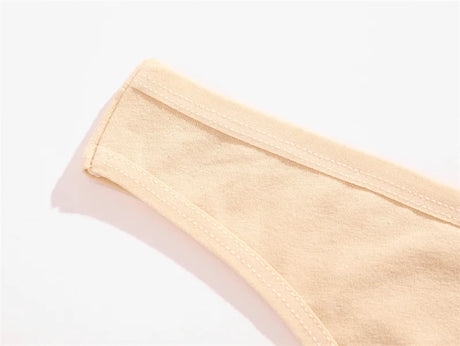 4PCS/Set Women Cotton Panties Seamless Low Rise Thongs V-Waist Solid Color Breathable Underwear Female Soft Lingerie Intimates