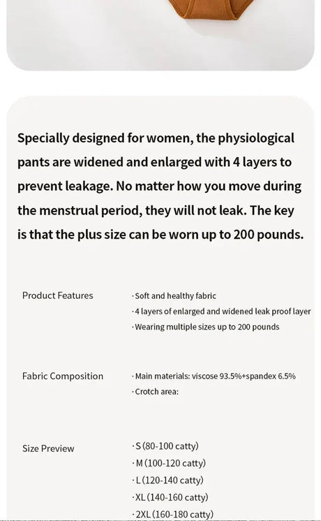 1/4PCS Women Period Panties Heavy Flow Leakproof Underwear Black Postpartum Menstrual Physiological Panty Teens Briefs S-3XL