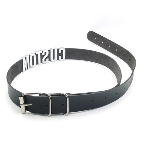 Sexy Punk Leather Customized Letters Belt Belly Chains Personalized Name Buckle Waistband Body Jewelry Cosplay Party Gift