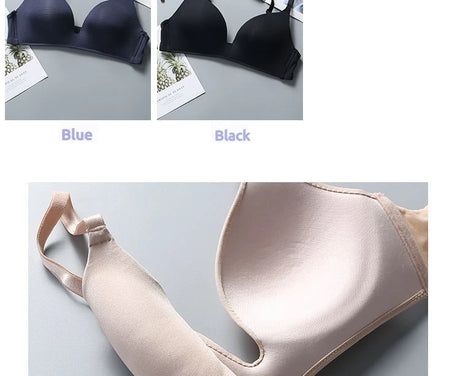 Ultra Thin Sexy Ice Silk Wireless Bra For Women Sexy Gather Underwear Push Up Simple Lingerie Seamless Brassiere Bralettle