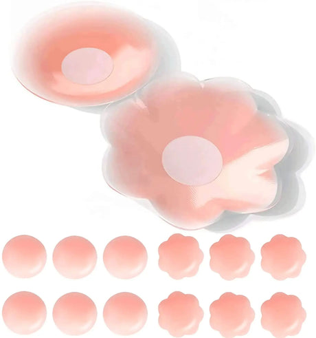 Reusable Women Breast Petals Lift Nipple Cover Invisible Petal Adhesive Strapless Backless Stick on Bra Silicone Breast Stickers