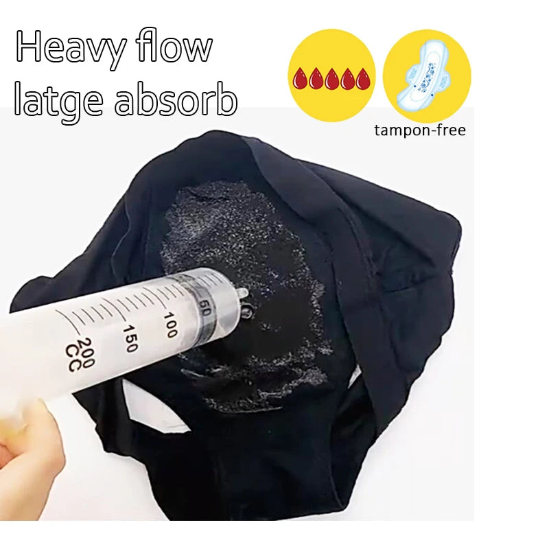 4-Layer Absorbent Leakproof Menstrual Panties For Women Period Heavy Flow Physiological Pants Plus Size Cotton Postpartum Briefs