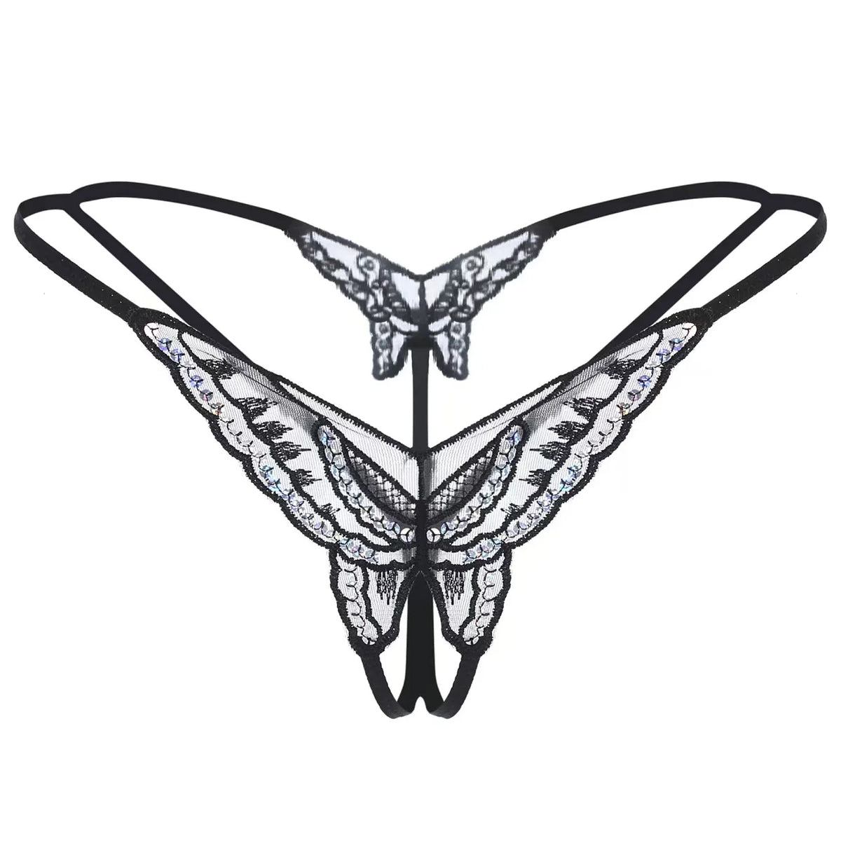 Woman Transparent Underwear Sexy Lingerie Micro Bikinis Porn Lingerie Sex Set Crothless Lace Bow Underwear Erotic Stockings