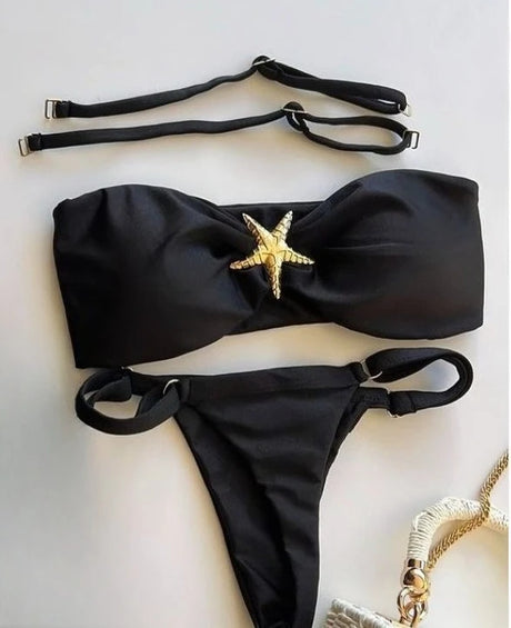 2026 New Sexy Solid Micro Bikini Set Strapless Split Swimsuit Thong Bathing Suit Women Swimwear Biquini Suit Up Bikinis Mujer