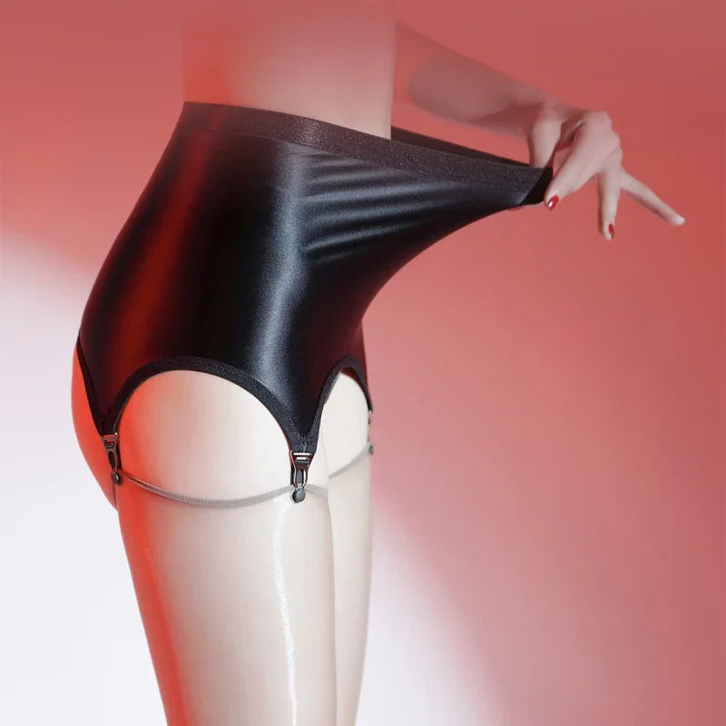 Sexy multi choices Luxury Garter Belt Women Glossy Satin Mini Skirt Metal Clips Garter Suspender Belt For OL sexy dancer sm game
