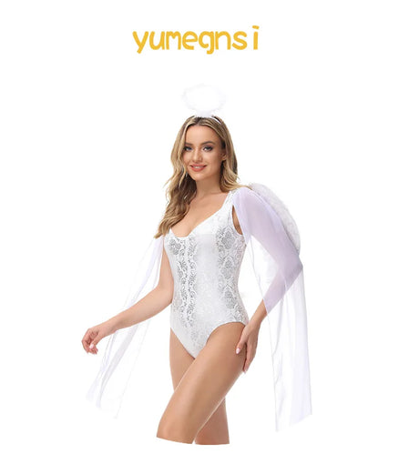 Sexy White Angel Cleopatra Halloween Costume 520 Valentine's Day Performance Dress