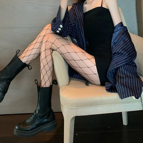 Sexy Fishnet Stockings Women's Tights Fishnet Mesh Long Nylon Tights Body Stockings Fish Net Pantyhose High Waist Hosiery