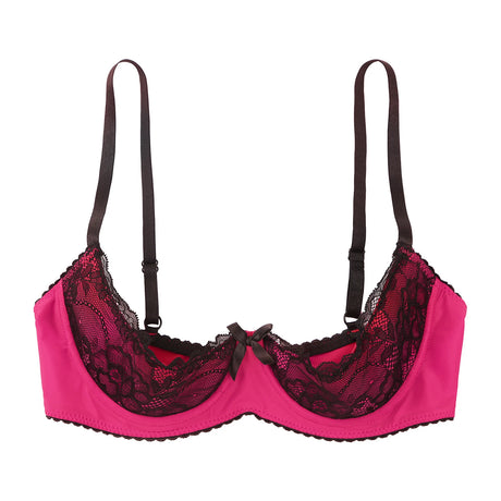 Women Sexy Open Cups Bra Exposed Nipples Lingerie Tops Adjustable Straps Underwire Lace Push Up Brassiere Underwear Nightwear