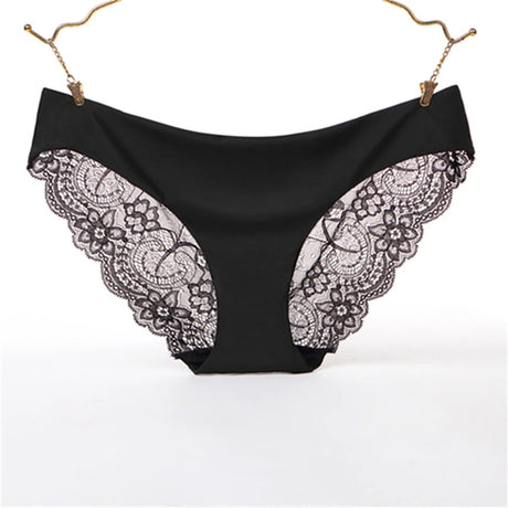 Women's Seamless Underwear Leopard Intimate Women Sexy Lace Black Floral Panties Seamless Panty 3pcs/set
