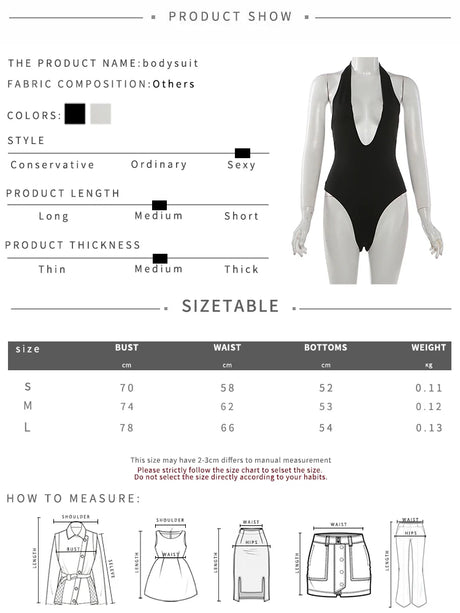 Cutenew Halter Classic Bodysuit Women Sexy Fashion Deep V-Neck Sleeveless Simple Daily Stretch Skinny Chic Workout Streetwear