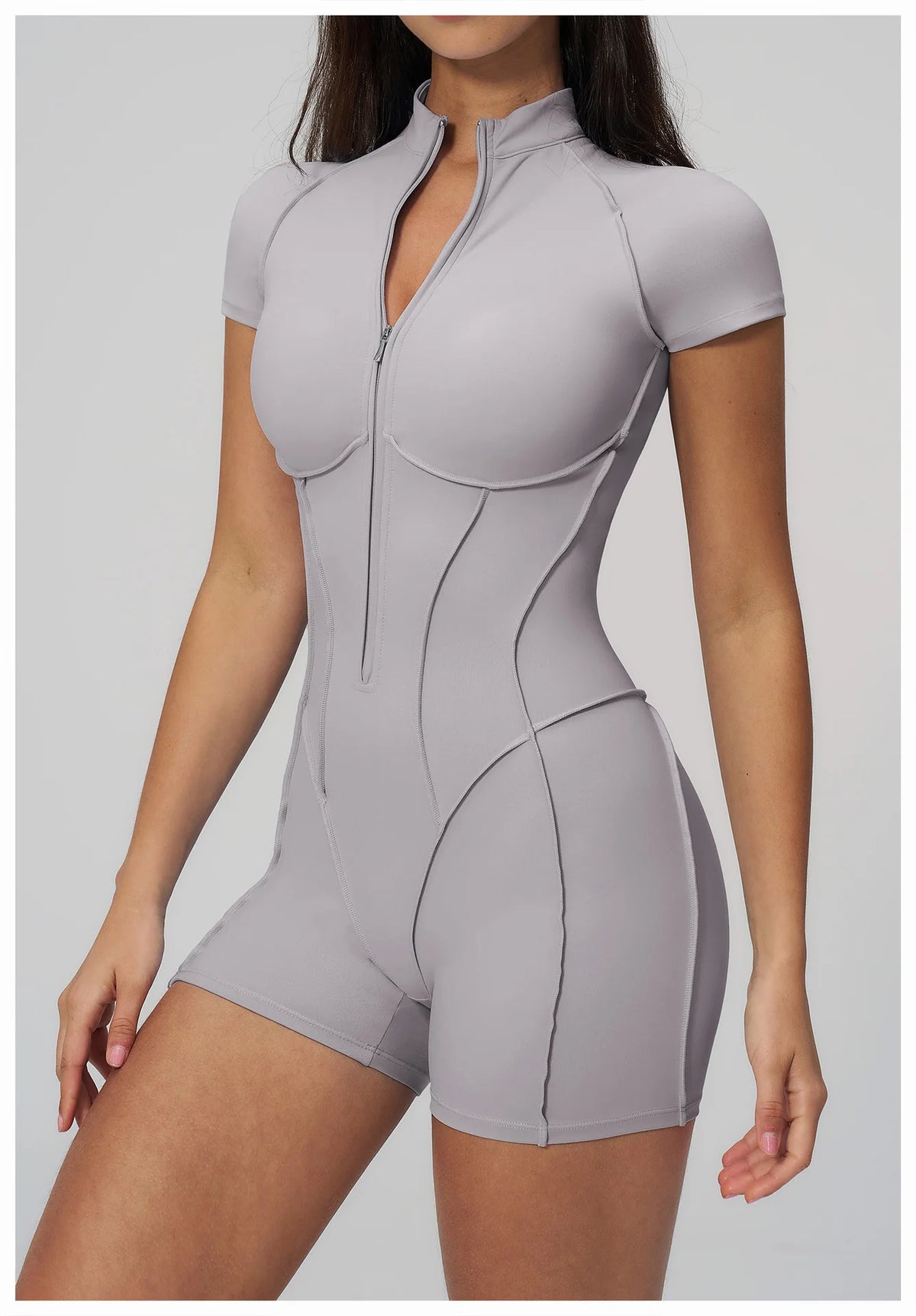 2026 Yoga Bodysuit Short Sleeves Women Tracksuits Gym Zipper Jumpsuits Sports Workout Rompers Fitness One-piece Suit Activewear