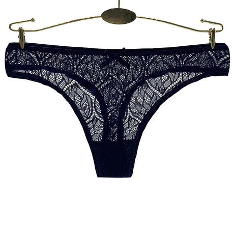 Ladies Sexy Lace Panties Women Thongs Breathable Low Waist Fashion G Strings Hollow Transparent Underwear Lingerie 5 pcs/lot