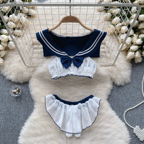 Women Sets Ruffled Apron Shorts Headband Maid Cosplay Costume Rabbit Officer Party Park Performance Sexy Suits Hotsweet Clothes