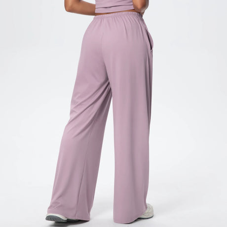 Women Quick Drying Wide Leg Yoga Pants Loose Yoga Pants High Waist With Pockets Fitness Sport Gym Workout Drawstring Full Length