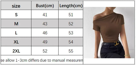 2026 New Women's Off-Shoulder Pleated Top Summer Y2K Sexy Crew Neck Short Sleeve Fashionable Elegant Slim-Fit Top