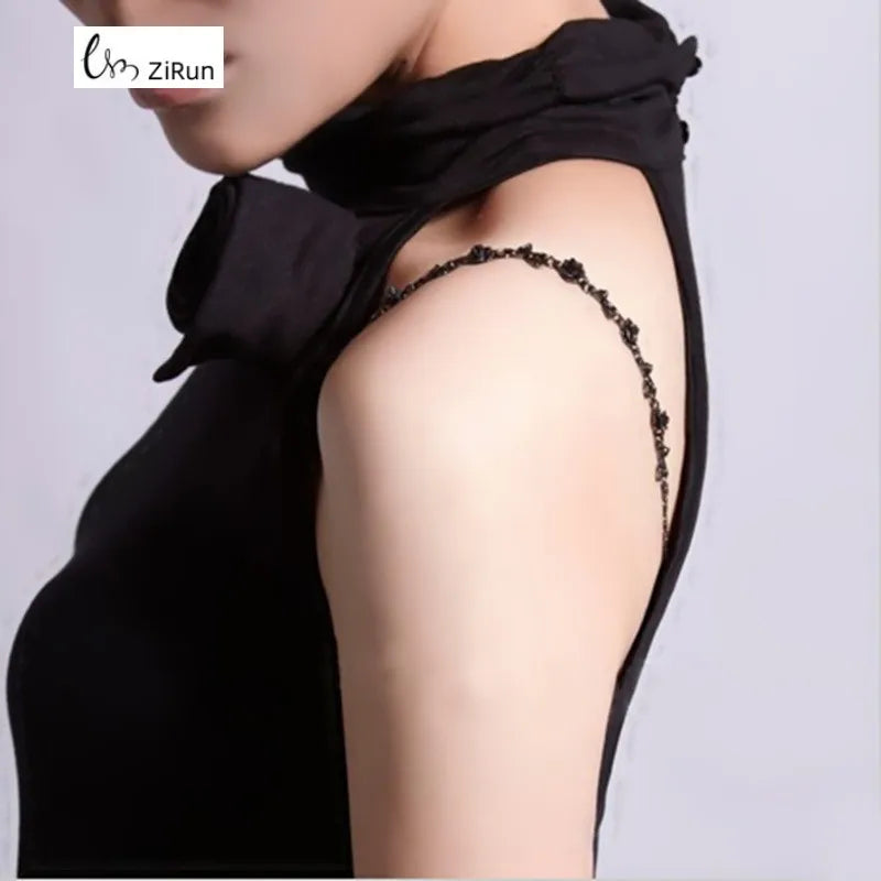 Detachable Rhinestone Metal Bra Strap for Women, Non-Slip Invisible Adjustable Crystal Shoulder Straps,Lingerie Accessories Gift
