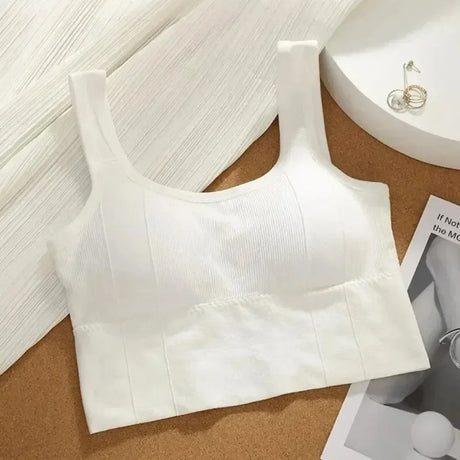 Sports Bra with Sweat-proof Function for Fitness Wear. Women's Seamless Yoga Bra. Anti-shock Off-shoulder Top.