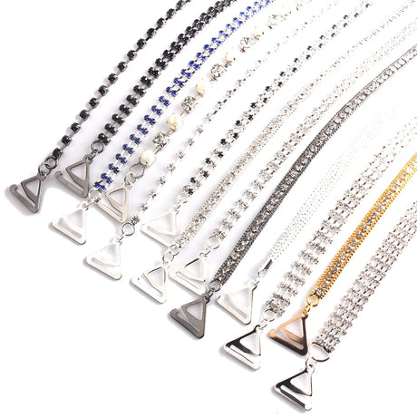 Detachable Rhinestone Metal Bra Strap for Women, Non-Slip Invisible Adjustable Crystal Shoulder Straps,Lingerie Accessories Gift