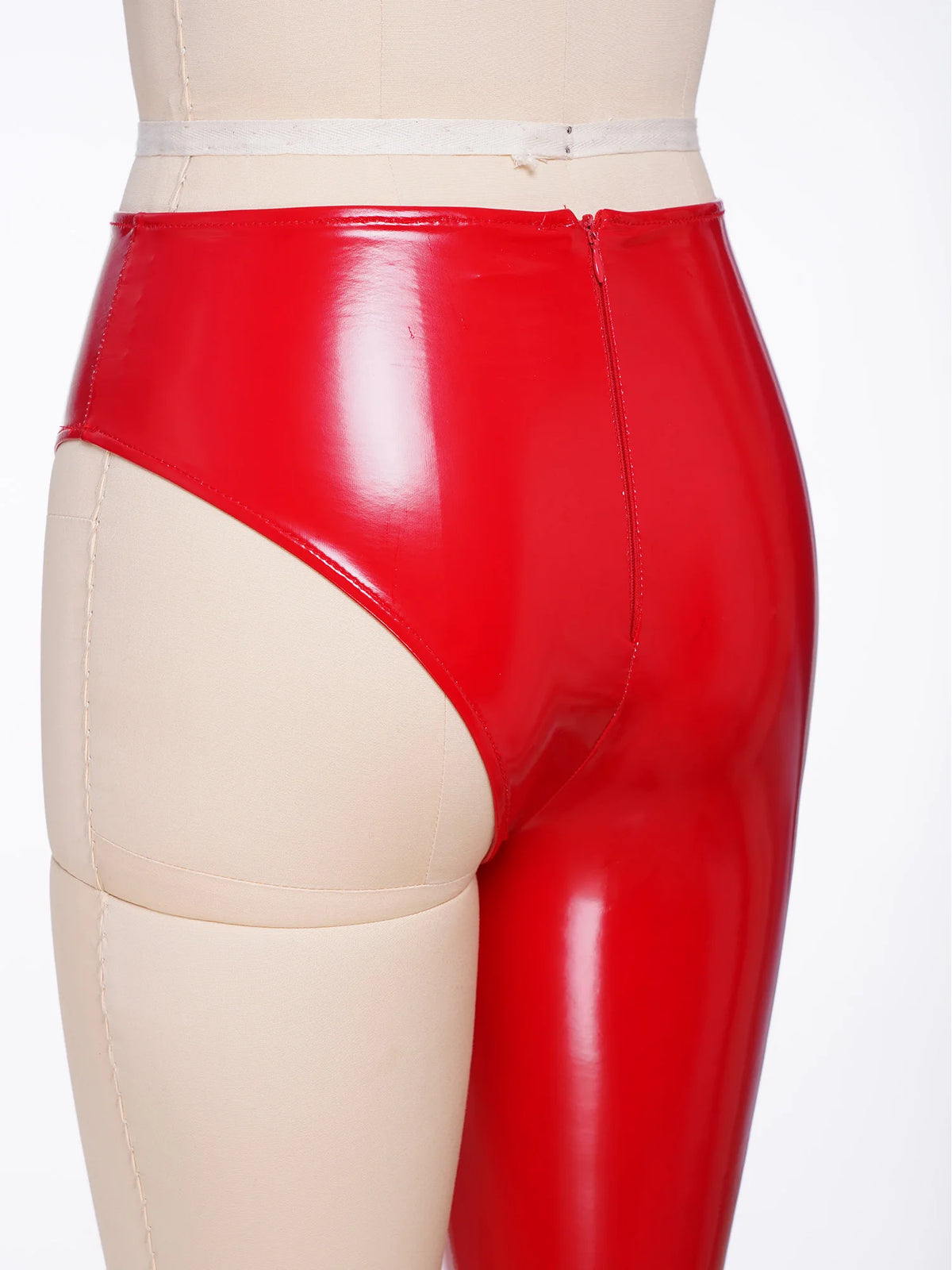 Womens Patent Leather Single-leg Pants Clubwear Glossy High Waist Leggings Tights Trousers for Rave Nightclub Party Pole Dance