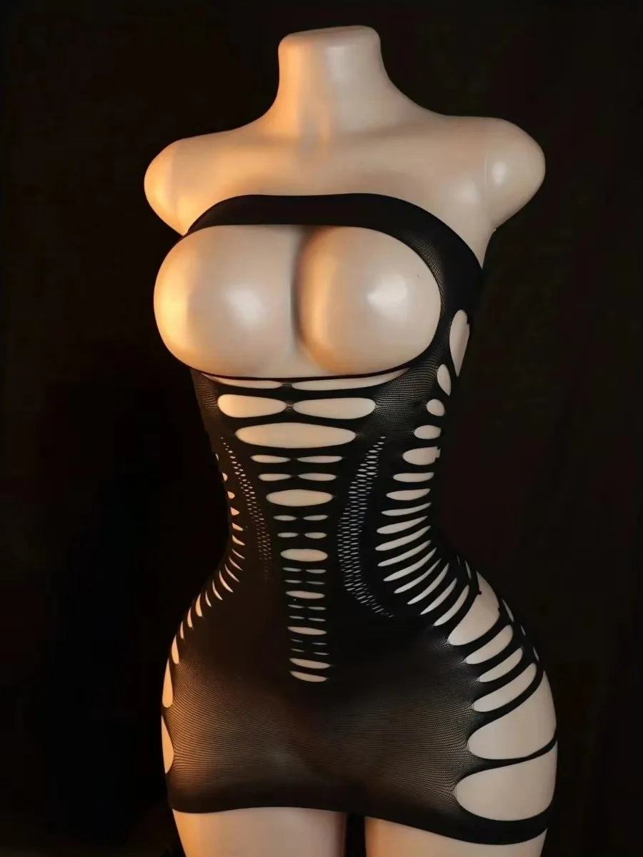 Erotic Crotchless Lingerie Mesh Hollow Bodysuits Underwear Female Teddies Bodysuit,Sexy Fishnet Bodystockings For Women